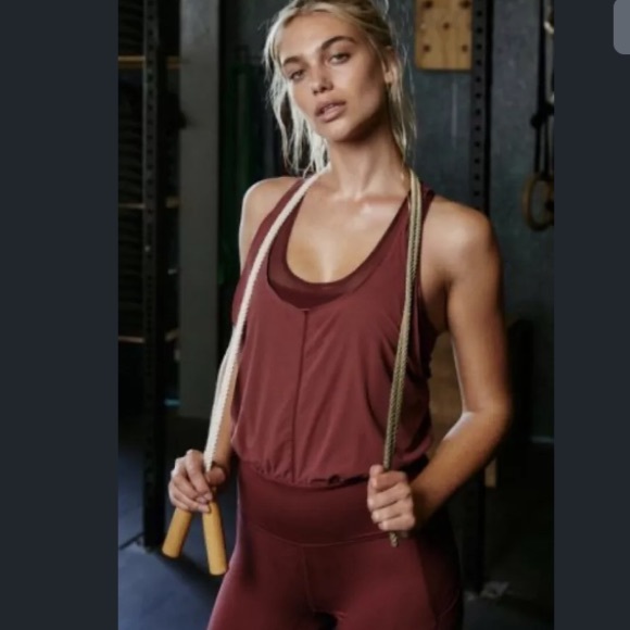 NEW Free People Movement Jumpsuit Red legging - Picture 2 of 6